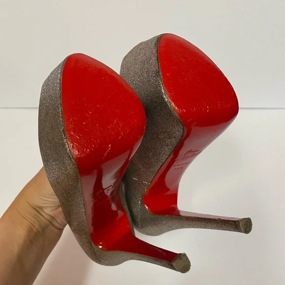 Christian Louboutin highness platform pumps heels multi glitter 35.5